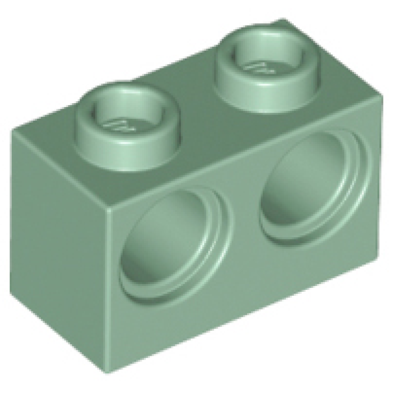 Technic, Steen 1x2 met 2 gaten Sand Green